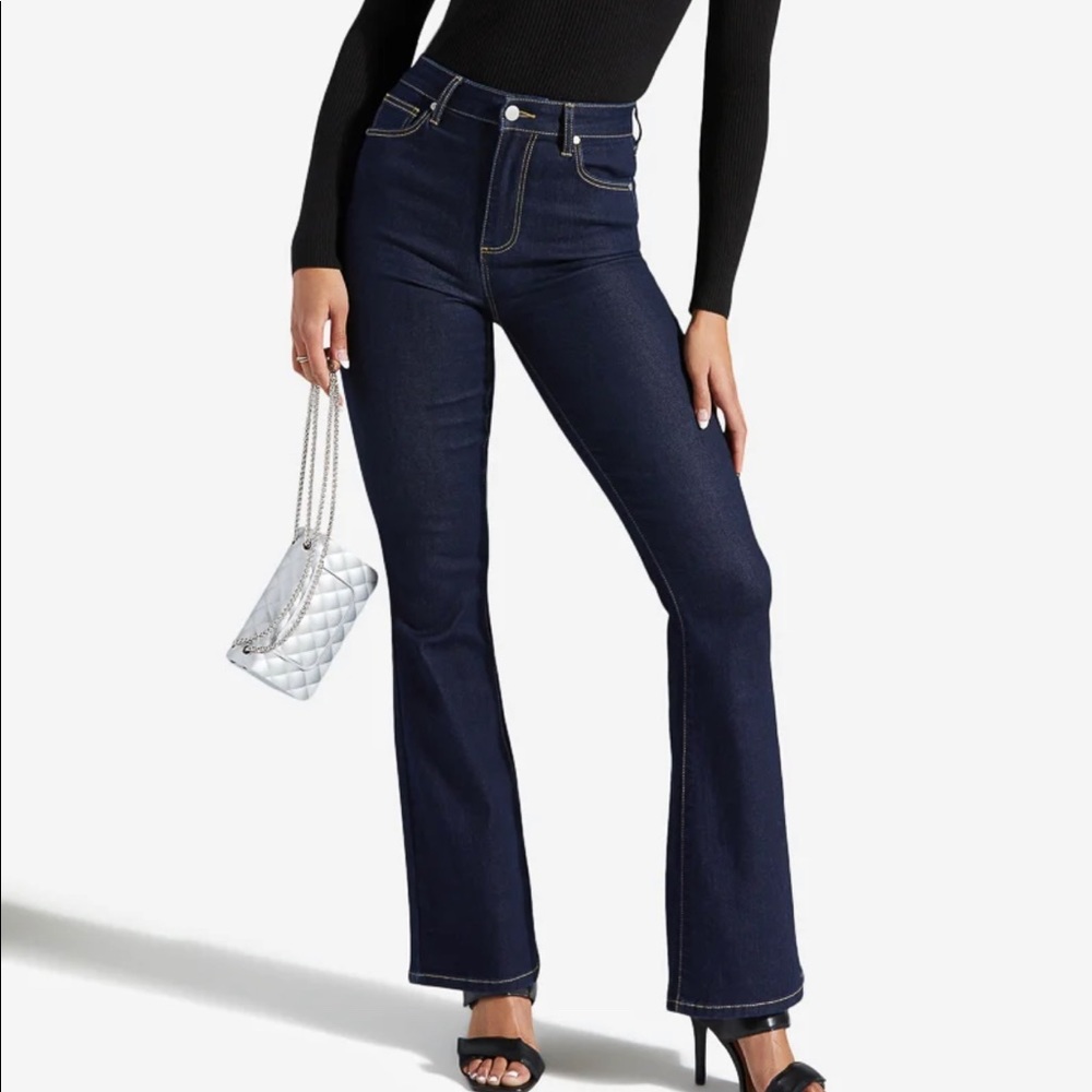 High waist jeans bell bottom flare dark wash NWT